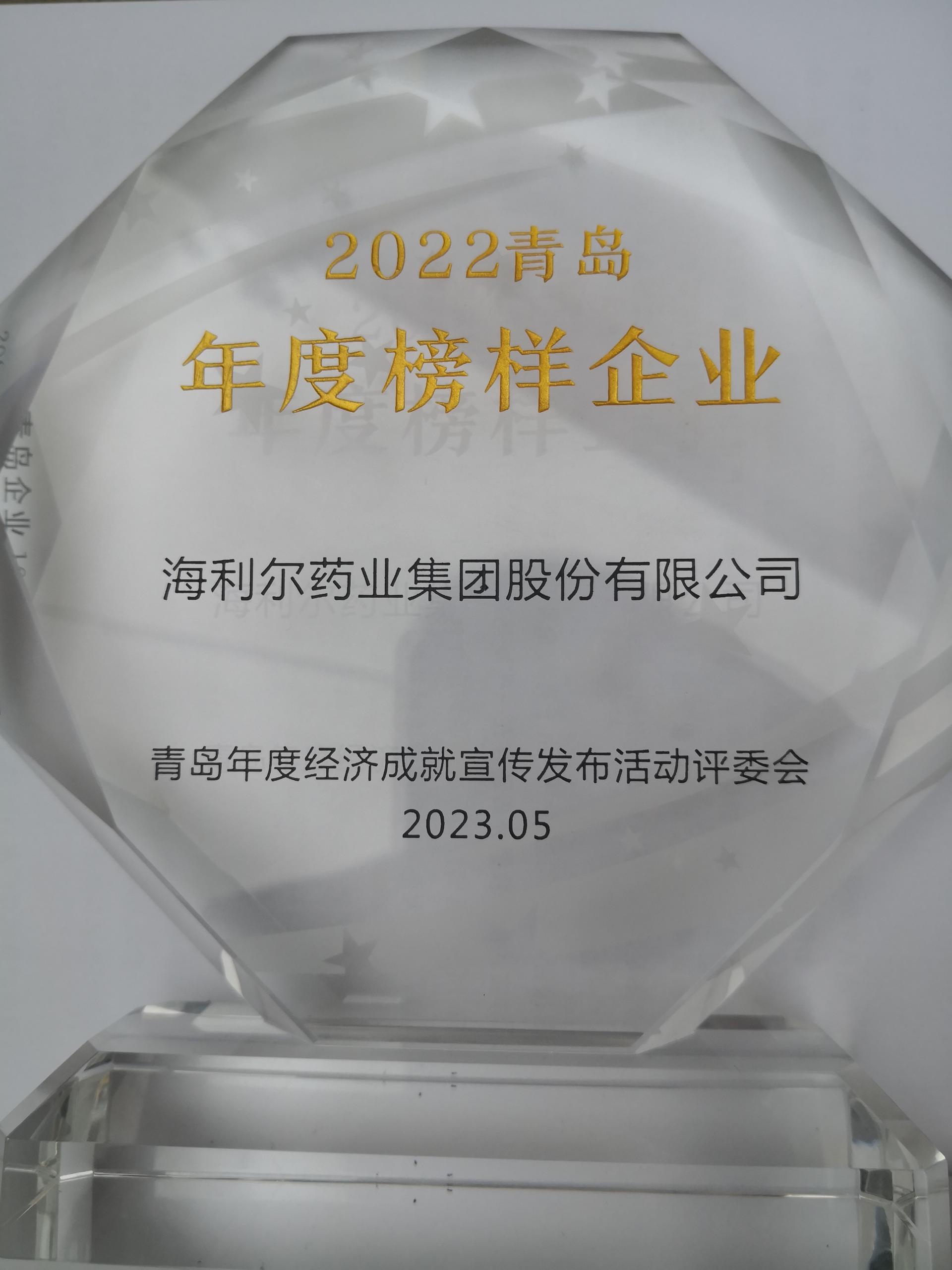 祝賀！集團(tuán)獲評2022青島年度榜樣企業(yè)